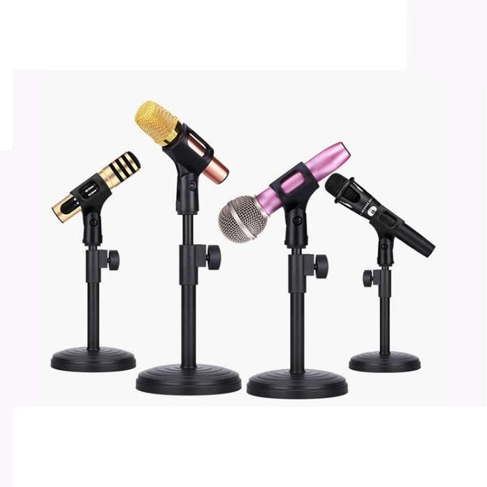 2 PCS Desktop Microphone Stand Desktop Multifunctional Live Microphone Stand  without Lifting (ZM...