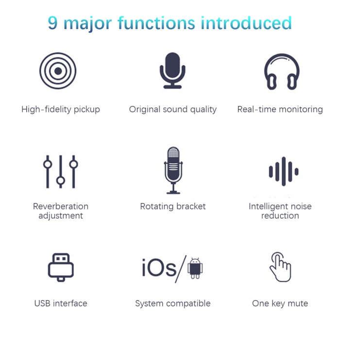 BM-86 USB Condenser Microphone Voice Recording Computer Microphone Live Broadcast Equipment Set, ...