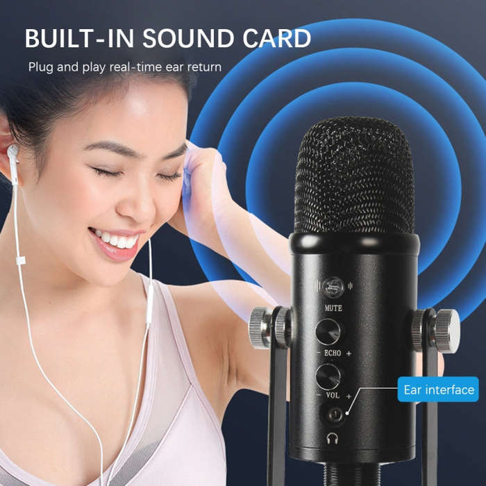 BM-86 USB Condenser Microphone Voice Recording Computer Microphone Live Broadcast Equipment Set, ...
