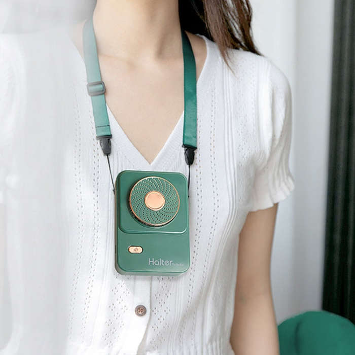 SHC-S03 USB Desktop Leafless Outdoor Sports Portable Lazy Hanging Neck Fan, Colour: Yellow