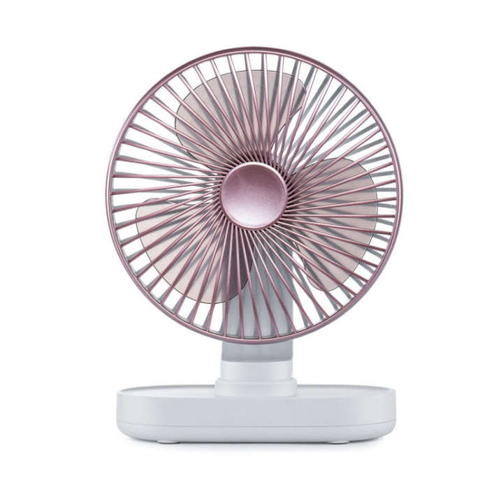 D77 Desktop Automatic Shaking hHead Fan Mute Portable Home Office Dormitory USB Fan(Rose Pink)