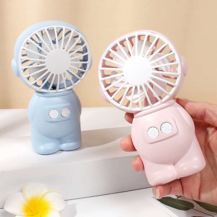 FY040 2 PCS Portable Outdoor USB Handheld Fan Desktop Office Mini Night Light Fan(Blue)