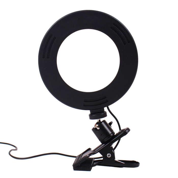6 inch Strong Clip Fill Light With Adjustable Temperature LED Ring Light Desktop Computer Clip Li...