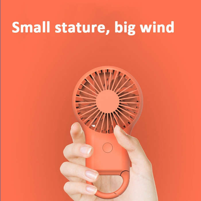 Handheld Pocket Mini Small Fan Portable Charging Outdoor USB Fan With 7 Color Light(Pink)