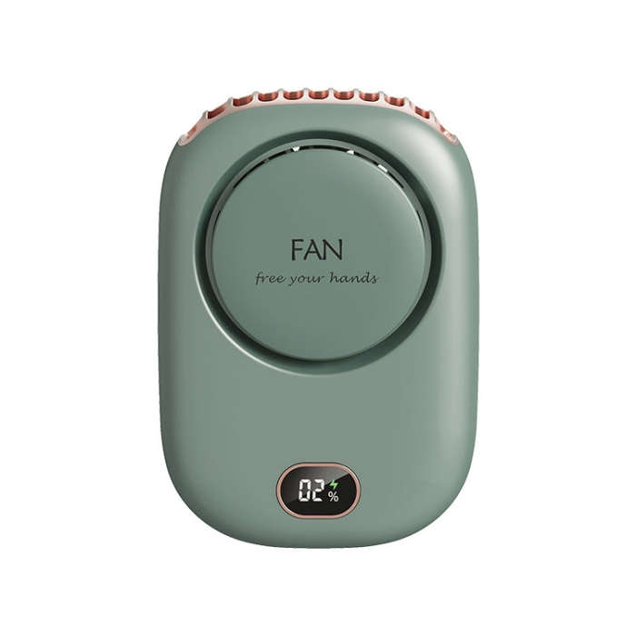 DQ203 Lazy Hanging Neck Fan USB Mini Desktop Large Wind Fan(Green)