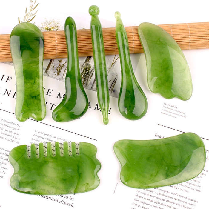 Resin Scraping Sheet Massage Facial Tendon Stick Beauty Salon Shave Board Acupuncture Pen, Color ...