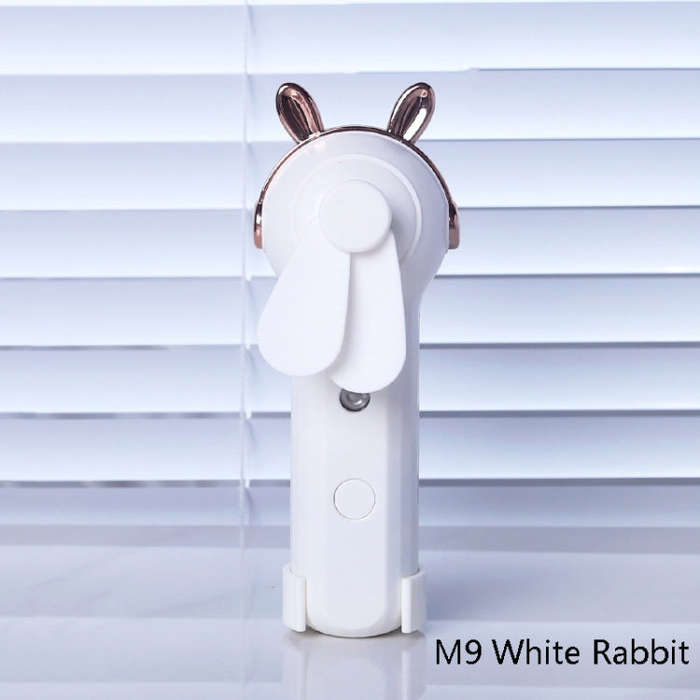 Handheld Hydrating Device Chargeable Fan Mini USB Charging Spray Humidification Small Fan(M9 Whit...