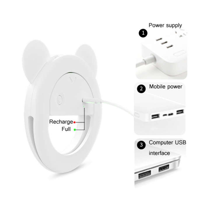 2 PCS XJ17 Large-Capacity Live Video Conference Fill Light Ring Light Mobile Phone Selfie LED Fil...