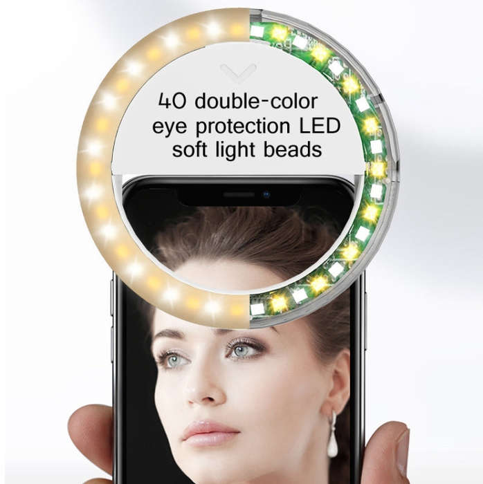 2 PCS XJ17 Large-Capacity Live Video Conference Fill Light Ring Light Mobile Phone Selfie LED Fil...
