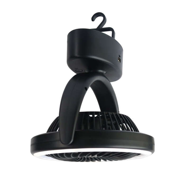 YQ-8004 USB Charging Outdoor Wild Camp Fan Multifunction Camping Tent LED Fan(Black)