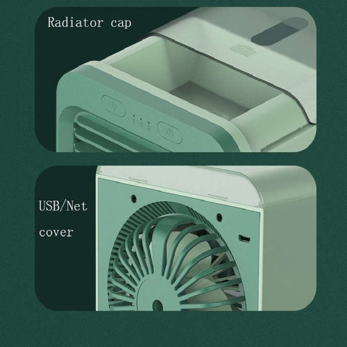 Desktop Humidification Spray USB Water-cooled Fan(Black and White)