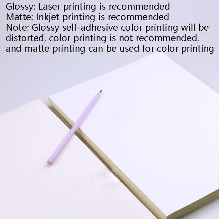 100 Sheets A4 Non-Adhesive Print Paper Blank Writing Adhesive Laser Inkjet Print Label Paper(Matte)