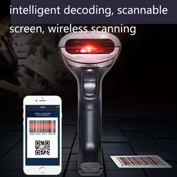 NETUM H8 Wireless Barcode Scanner Red Light Supermarket Cashier Scanner With Charger, Specificati...