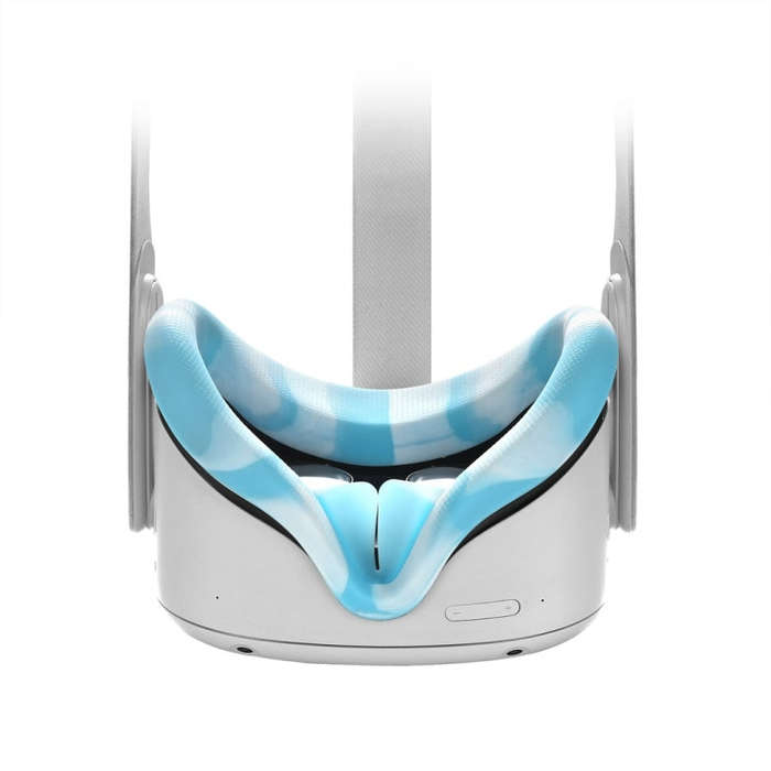VR Silicone Eye Cover Anti-Sweat And Decontamination Color VR Goggles For Quest 2(White Blue)