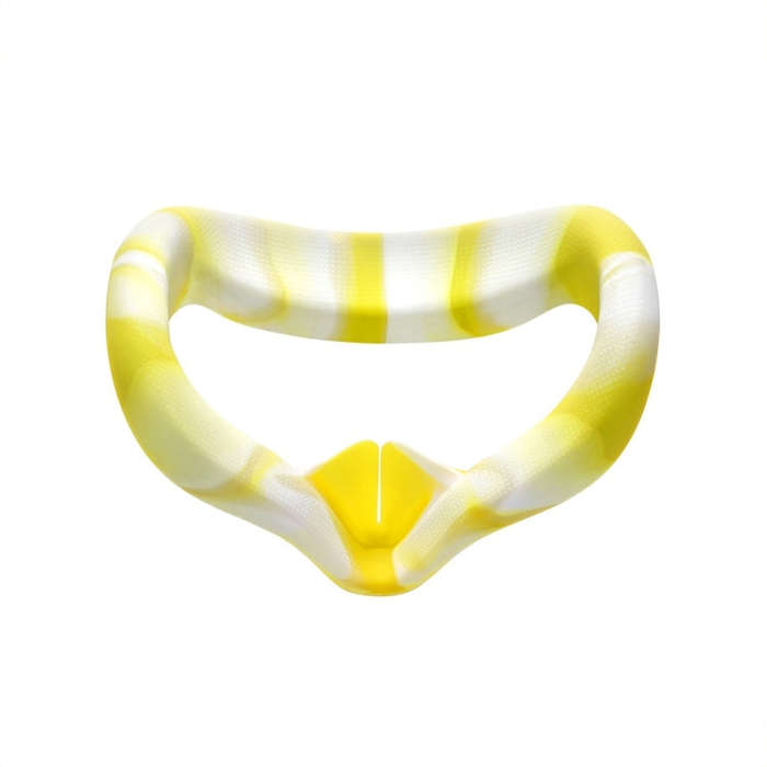 VR Silicone Eye Cover Anti-Sweat And Decontamination Color VR Goggles For Quest 2(White Yellow)