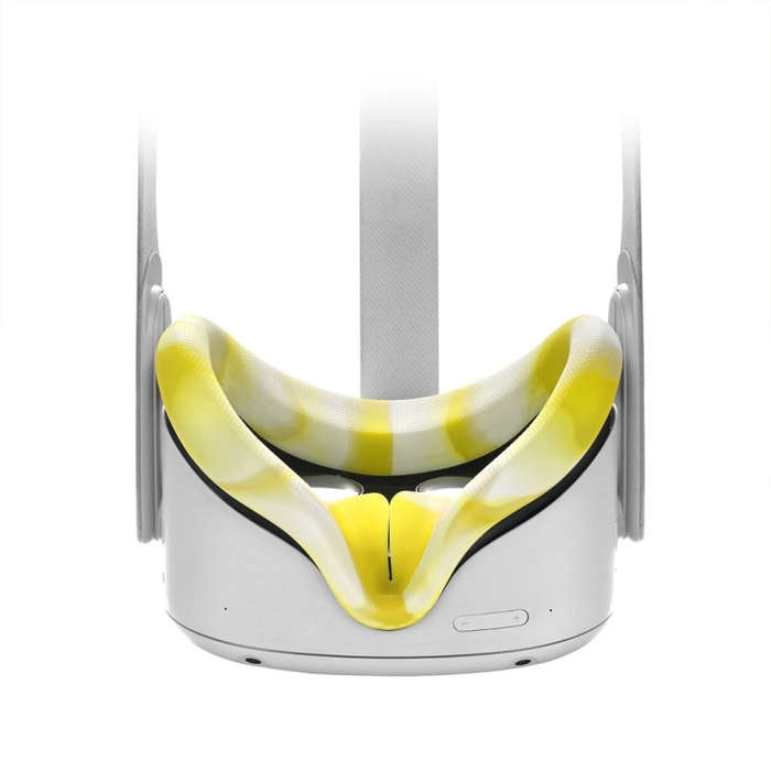 VR Silicone Eye Cover Anti-Sweat And Decontamination Color VR Goggles For Quest 2(White Yellow)
