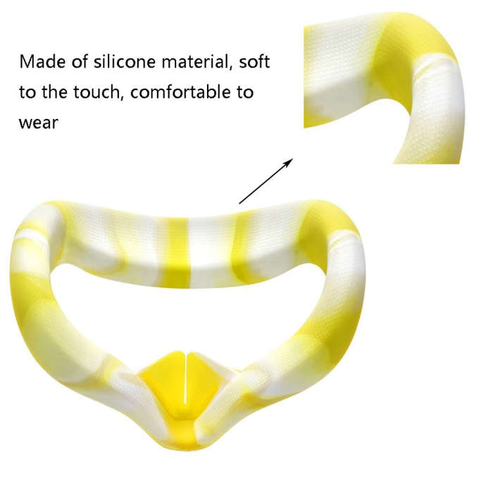 VR Silicone Eye Cover Anti-Sweat And Decontamination Color VR Goggles For Quest 2(White Pink)