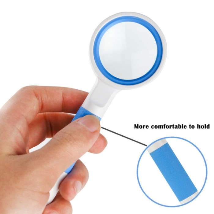 Hand-Held Reading Magnifier Glass Lens Anti-Skid Handle Old Man Reading Repair Identification Mag...