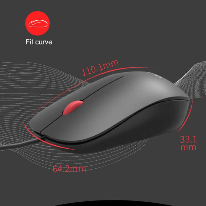Lenovo Thinkplus M80 Office Lightweight Ergonomic Laptop Mouse, Specification: Wired