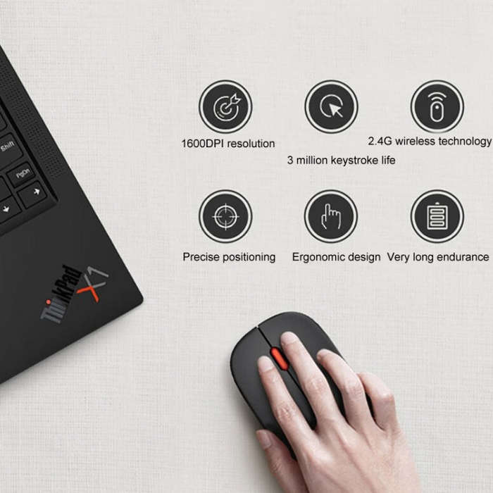 Lenovo Thinkplus M80 Office Lightweight Ergonomic Laptop Mouse, Specification: Wireless