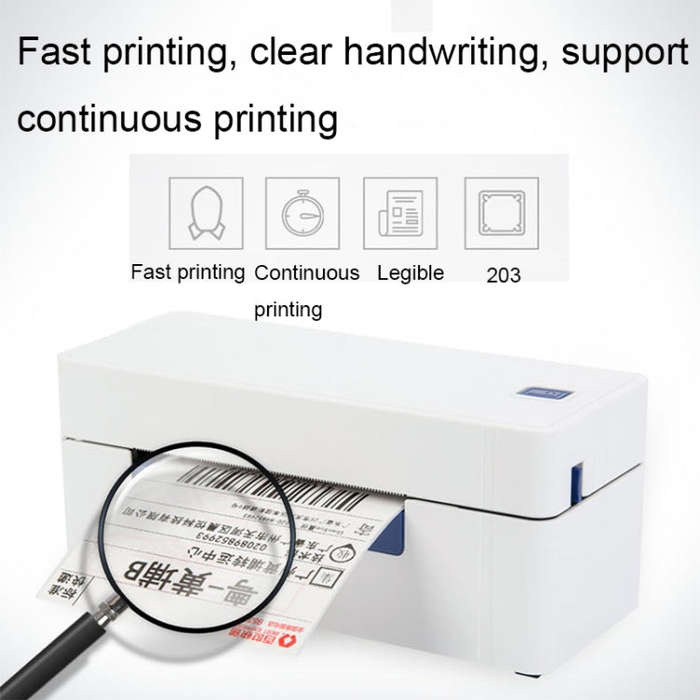 QIRUI 104mm Express Order Printer Thermal Self-adhesive Label Printer, Style:QR-488(EU Plug)