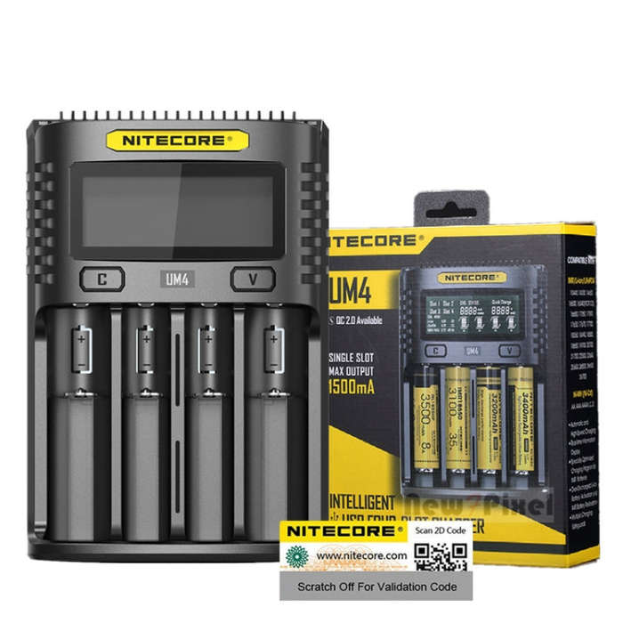 NITECORE Smart LCD Display Automatically Activates Repair USB 4-Slot Charger(UM4)