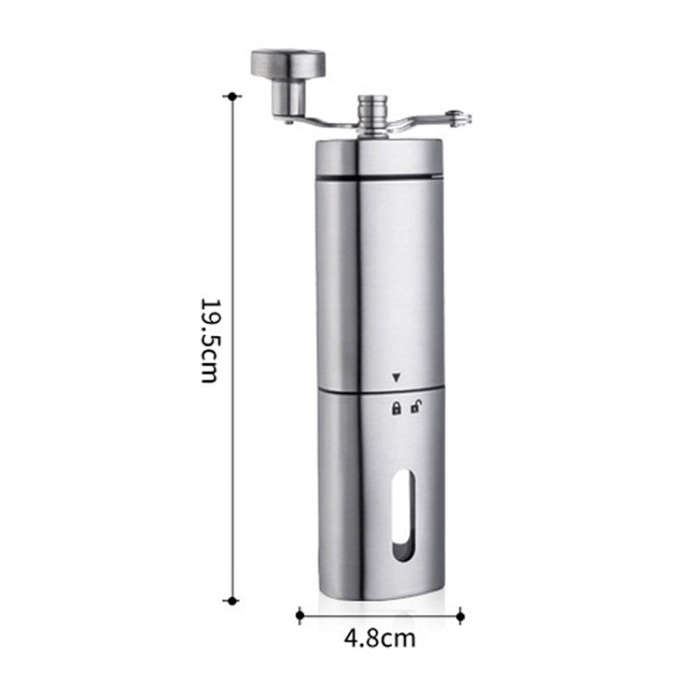 Household Stainless Steel Hand-Cranked Coffee Machine Grinder(Stainless Steel Model)