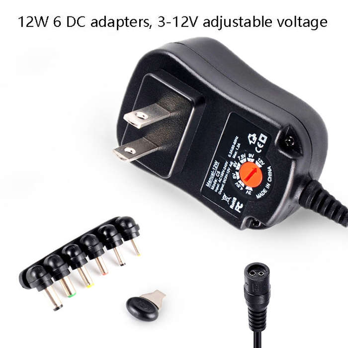 C5 3-12V 12W Adjustable Voltage Regulated Switch Power Supply Power Adapter Multifunction Charger...