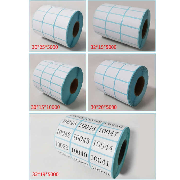 Three-Proof Thermal Paper Three-Row Bar Code Non-Adhesive Printing Paper, Size: 30 x 25mm (5000 P...