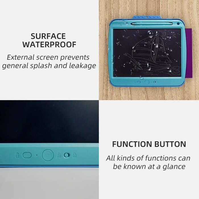 9 Inch Charging LCD Copy Writing Panel Transparent Electronic Writing Board, Specification: Monoc...