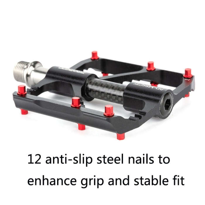1 Pair PROMEND Titanium Axle Carbon Tube Bicycle Pedal Mountain Bike Road Bike 3 Palin Pedal PD-M...