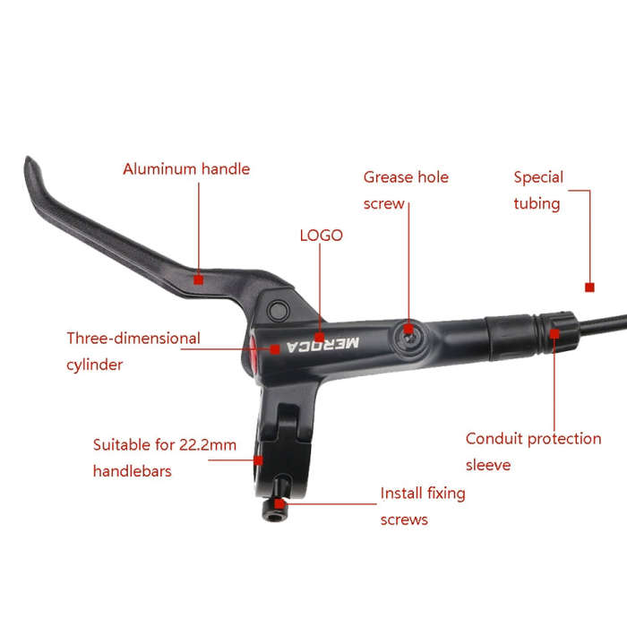 Meroca M800 Bicycle Brake Mountain Bike Universal Bilateral Brake Oil Pressure Disc Brake, Style:...