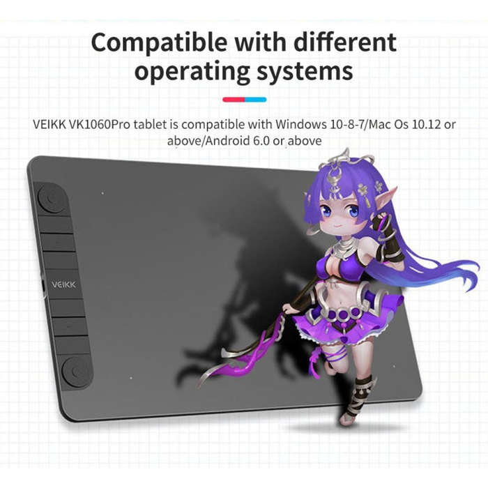 VEIKK VK1060PRO Digital Tablet Hand-Painted Board Electronic Drawing Board Can Connected To Mobil...