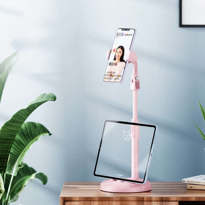 Cat Claw Telescopic Mobile Phone Holder Multifunctional Desktop Live Lazy Bracket(Cherry Pink)