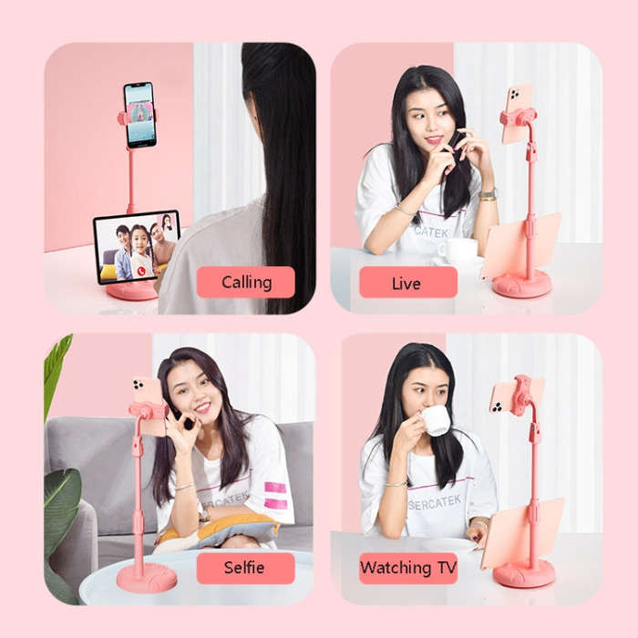 Cat Claw Telescopic Mobile Phone Holder Multifunctional Desktop Live Lazy Bracket(Cherry Pink)