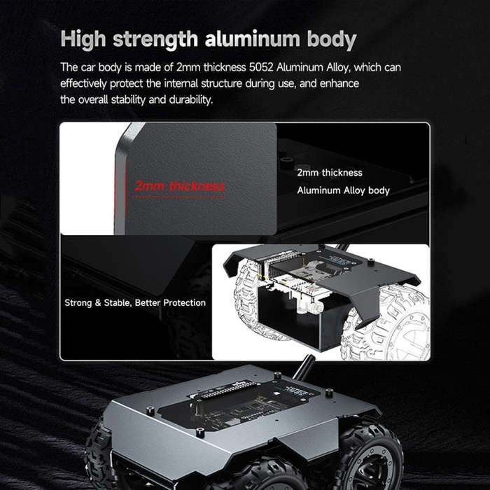 Waveshare WAVE ROVER Flexible Expandable 4WD Mobile Robot Chassis, Onboard ESP32 Module(EU Plug)