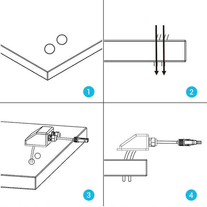 Solar Photovoltaic Plastic Bracket ABS Photovoltaic Car Roof Waterproof Junction Box(White)