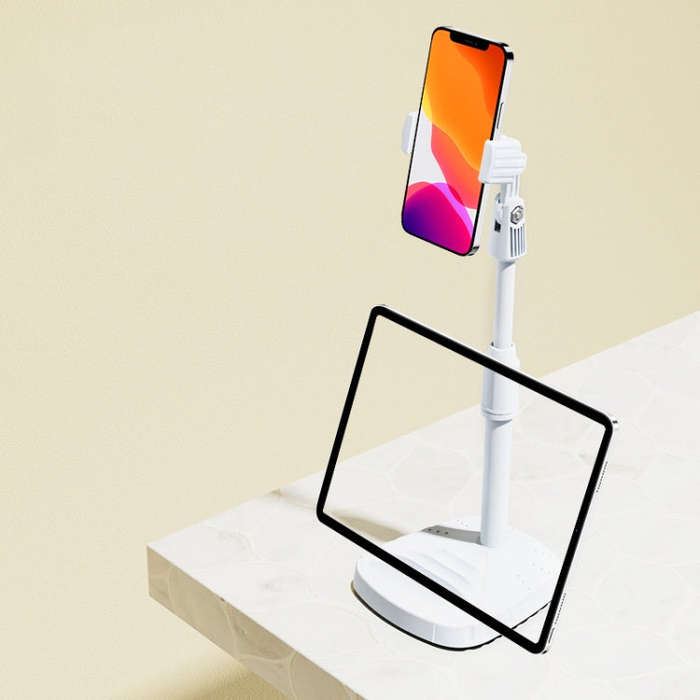 B7 Volcano Telescopic Live Bracket Tablet Phone Dual-Use Stand(Icon White)