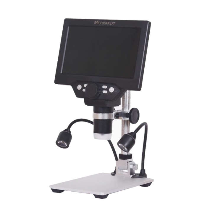 G1200D 7 Inch LCD Screen 1200X Portable Electronic Digital Desktop Stand Microscope(US Plug With ...