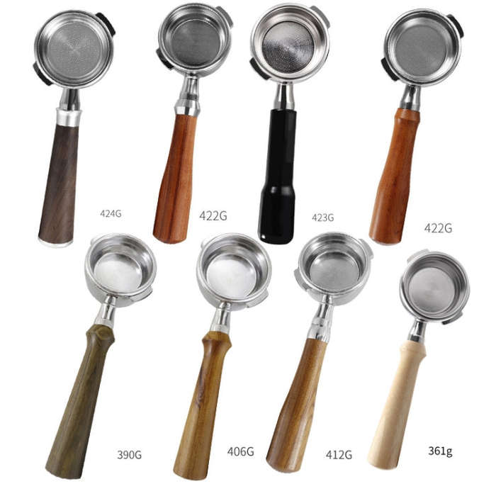 JJY7411 Stainless Steel Coffee Machine Handle For GAGGIA , Style: Black Rosewood Convex Button