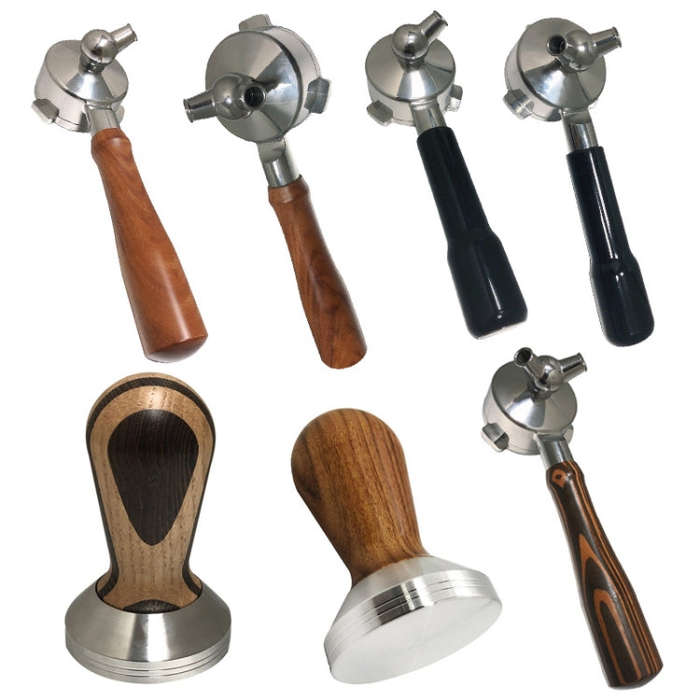DZ-1 Stainless Steel Coffee Machine With Bottom Handle For Bofu 8 Series, Style: Wood Pressure