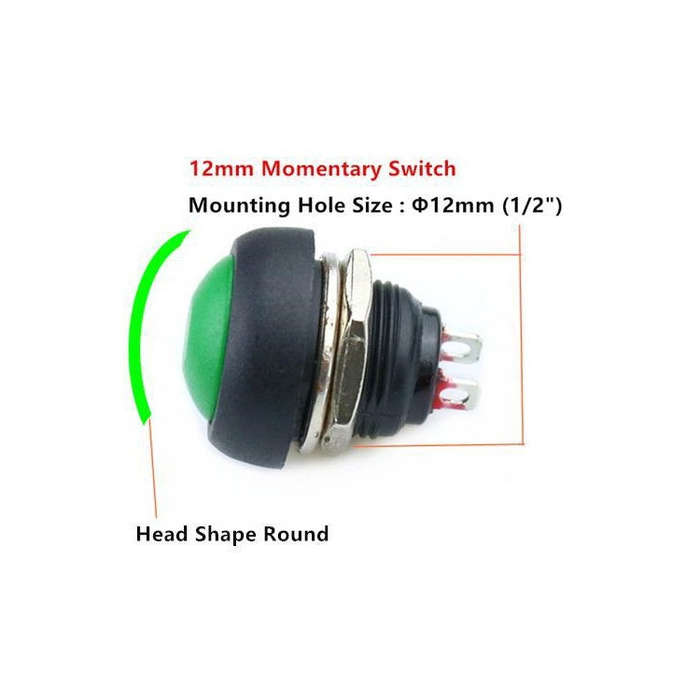 10 PCS Small Waterproof Self-Reset Button Switch(Black)