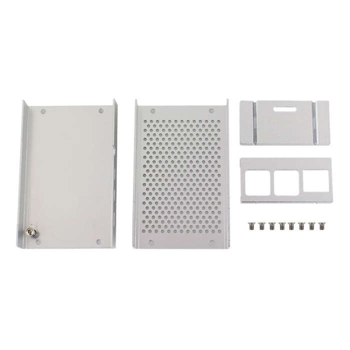 Aluminum Alloy Shell Grid Cooling Box For Raspberry Pi 3 Model B Pi 2/B + Black with Fan