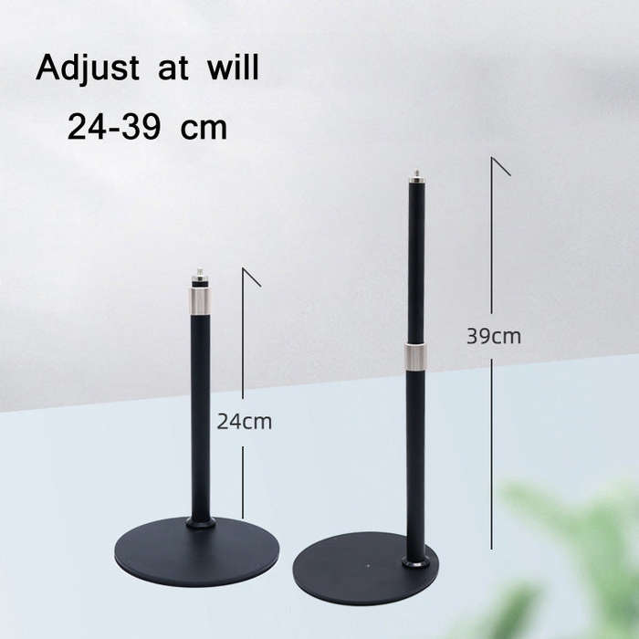 Desktop Disc Telescopic Rod Ring Light Support Frame(Black)