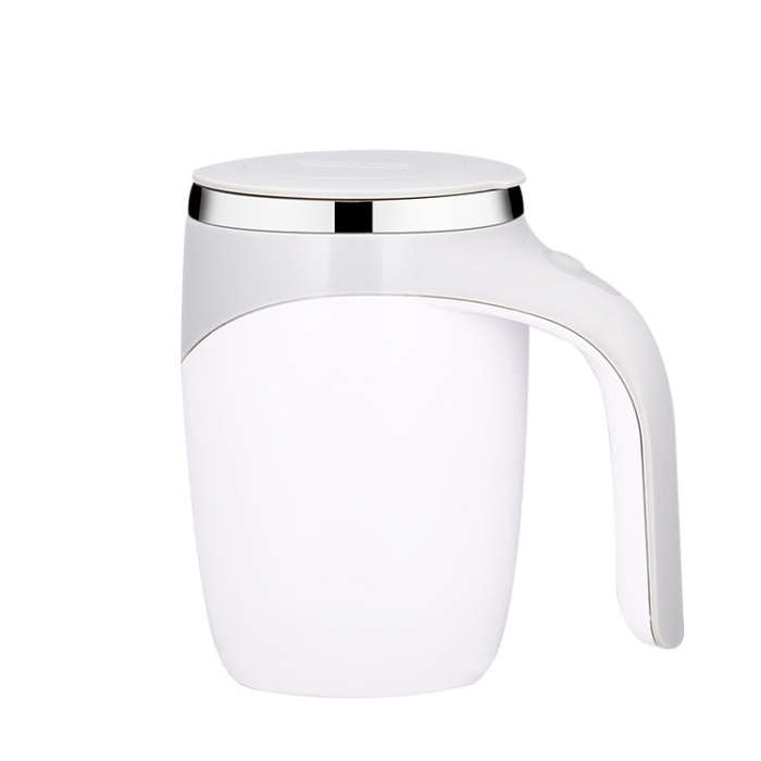 A223 Stainless Steel Automatic Magnetized Coffee Mixing Cup(White)