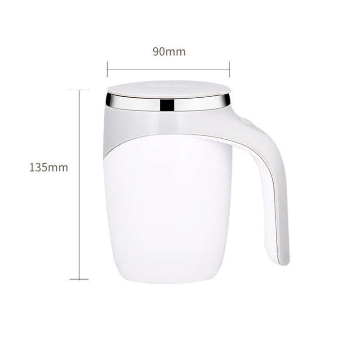 A223 Stainless Steel Automatic Magnetized Coffee Mixing Cup(White)