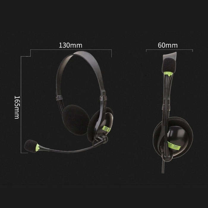 Head-Mounted Wired Headset With Microphone, Style: GAE-440 B