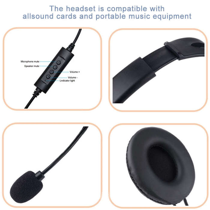 Head-Mounted Wired Headset With Microphone, Style: GAE-109