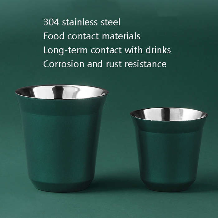 304 Stainless Steel Coffee Capsule Cup Double Insulation Coffee Cup, Style: Small Single Cup