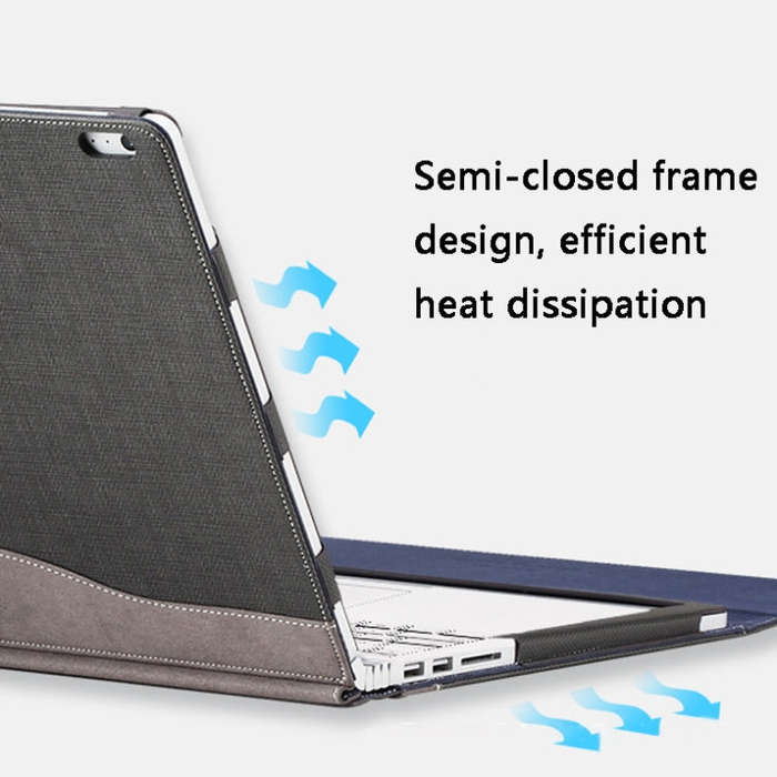PU Leather Laptop Protective Sleeve For Microsoft Surface Book 2 13.5 inches(Deep Blue)